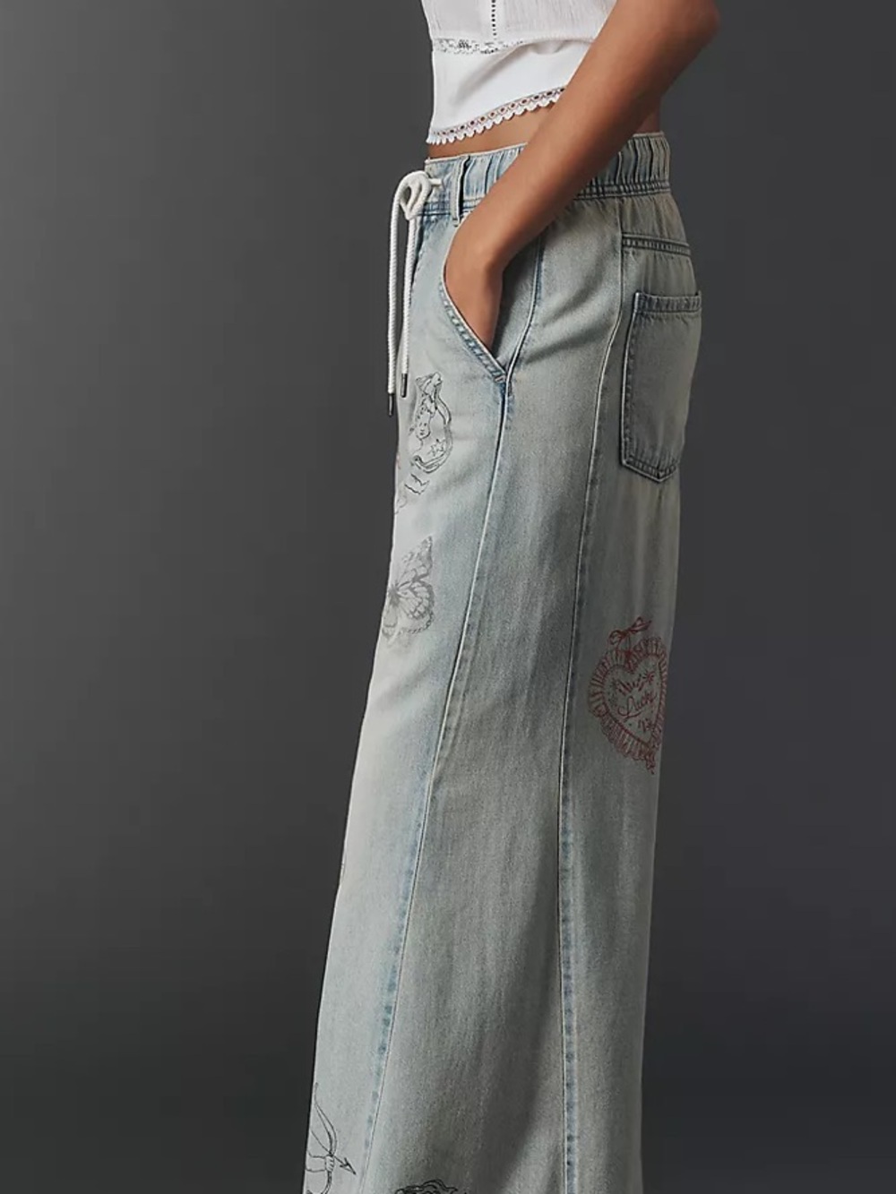 Adi Mid-Rise Flare Embellished Jeans by Pilcro - Anthropology - Picture 3 of 6